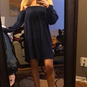 Long sleeve off the shoulder casual dress